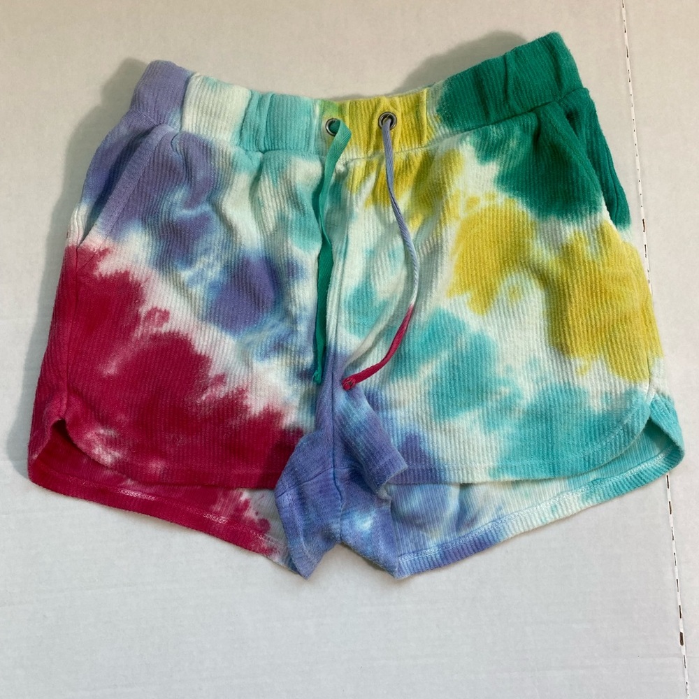 tie dye shorts womens size small with drawstring